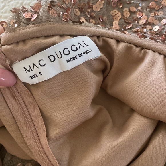 $398 NWT Mac Duggal Asymmetrical sequin Dress Size: 8 - Picture 6 of 7
